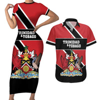 Custom Trinidad and Tobago Couples Matching Short Sleeve Bodycon Dress and Hawaiian Shirt Together We Aspire Together We Achieve - Wonder Print Shop