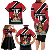 Custom Trinidad and Tobago Family Matching Long Sleeve Bodycon Dress and Hawaiian Shirt Together We Aspire Together We Achieve - Wonder Print Shop