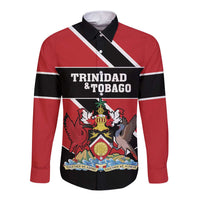 Custom Trinidad and Tobago Long Sleeve Button Shirt Together We Aspire Together We Achieve - Wonder Print Shop