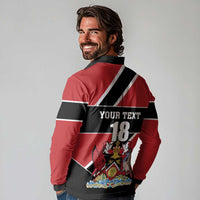 Custom Trinidad and Tobago Long Sleeve Polo Shirt Together We Aspire Together We Achieve - Wonder Print Shop