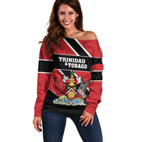 Custom Trinidad and Tobago Off Shoulder Sweater Together We Aspire Together We Achieve - Wonder Print Shop