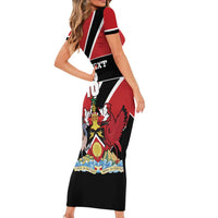 Custom Trinidad and Tobago Short Sleeve Bodycon Dress Together We Aspire Together We Achieve - Wonder Print Shop