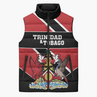 Custom Trinidad and Tobago Sleeveless Puffer Jacket Together We Aspire Together We Achieve - Wonder Print Shop