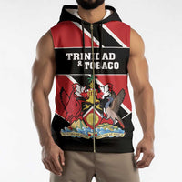 Custom Trinidad and Tobago Sleeveless Zip Hoodie Together We Aspire Together We Achieve - Wonder Print Shop
