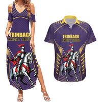 Custom Trinidad and Tobago Cricket Couples Matching Summer Maxi Dress and Hawaiian Shirt Go Champion Knight Riders - Wonder Print Shop