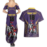 Custom Trinidad and Tobago Cricket Couples Matching Summer Maxi Dress and Hawaiian Shirt Go Champion Knight Riders - Wonder Print Shop