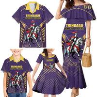 Custom Trinidad and Tobago Cricket Family Matching Mermaid Dress and Hawaiian Shirt Go Champion Knight Riders - Wonder Print Shop