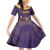 Custom Trinidad and Tobago Cricket Family Matching Off Shoulder Short Dress and Hawaiian Shirt Go Champion Knight Riders - Wonder Print Shop