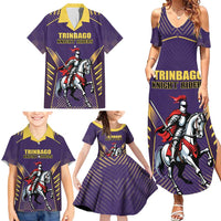 Custom Trinidad and Tobago Cricket Family Matching Summer Maxi Dress and Hawaiian Shirt Go Champion Knight Riders - Wonder Print Shop