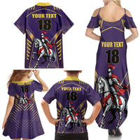 Custom Trinidad and Tobago Cricket Family Matching Summer Maxi Dress and Hawaiian Shirt Go Champion Knight Riders - Wonder Print Shop