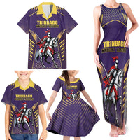Custom Trinidad and Tobago Cricket Family Matching Tank Maxi Dress and Hawaiian Shirt Go Champion Knight Riders - Wonder Print Shop