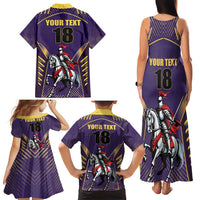 Custom Trinidad and Tobago Cricket Family Matching Tank Maxi Dress and Hawaiian Shirt Go Champion Knight Riders - Wonder Print Shop