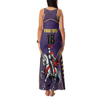 Custom Trinidad and Tobago Cricket Family Matching Tank Maxi Dress and Hawaiian Shirt Go Champion Knight Riders - Wonder Print Shop