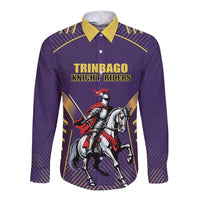Custom Trinidad and Tobago Cricket Long Sleeve Button Shirt Go Champion Knight Riders - Wonder Print Shop