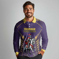 Custom Trinidad and Tobago Cricket Long Sleeve Polo Shirt Go Champion Knight Riders - Wonder Print Shop