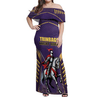 Custom Trinidad and Tobago Cricket Off Shoulder Maxi Dress Go Champion Knight Riders - Wonder Print Shop