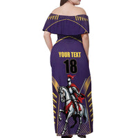 Custom Trinidad and Tobago Cricket Off Shoulder Maxi Dress Go Champion Knight Riders - Wonder Print Shop