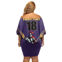 Custom Trinidad and Tobago Cricket Off Shoulder Short Dress Go Champion Knight Riders - Wonder Print Shop