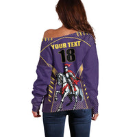 Custom Trinidad and Tobago Cricket Off Shoulder Sweater Go Champion Knight Riders - Wonder Print Shop