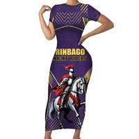 Custom Trinidad and Tobago Cricket Short Sleeve Bodycon Dress Go Champion Knight Riders - Wonder Print Shop