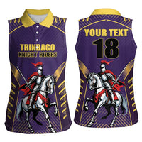 Custom Trinidad and Tobago Cricket Women Sleeveless Polo Shirt Go Champion Knight Riders - Wonder Print Shop