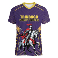 Custom Trinidad and Tobago Cricket Women V-Neck T-Shirt Go Champion Knight Riders - Wonder Print Shop