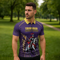 Custom Trinidad and Tobago Cricket Zipper Polo Shirt Go Champion Knight Riders - Wonder Print Shop