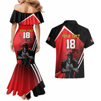 Custom Trinidad and Tobago Cricket Knight Riders Couples Matching Mermaid Dress and Hawaiian Shirt Go Champion - Wonder Print Shop