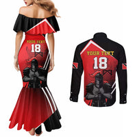 Custom Trinidad and Tobago Cricket Knight Riders Couples Matching Mermaid Dress and Long Sleeve Button Shirt Go Champion - Wonder Print Shop