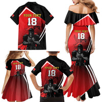Custom Trinidad and Tobago Cricket Knight Riders Family Matching Mermaid Dress and Hawaiian Shirt Go Champion - Wonder Print Shop