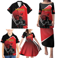 Custom Trinidad and Tobago Cricket Knight Riders Family Matching Puletasi and Hawaiian Shirt Go Champion - Wonder Print Shop