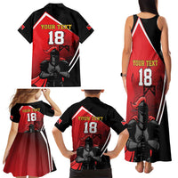 Custom Trinidad and Tobago Cricket Knight Riders Family Matching Tank Maxi Dress and Hawaiian Shirt Go Champion - Wonder Print Shop