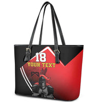 Custom Trinidad and Tobago Cricket Knight Riders Leather Tote Bag Go Champion - Wonder Print Shop