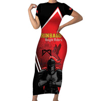 Custom Trinidad and Tobago Cricket Knight Riders Short Sleeve Bodycon Dress Go Champion - Wonder Print Shop