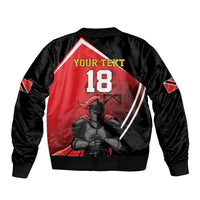 Custom Trinidad and Tobago Cricket Knight Riders Sleeve Zip Bomber Jacket Go Champion - Wonder Print Shop