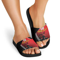 Custom Trinidad and Tobago Cricket Knight Riders Slide Sandals Go Champion - Wonder Print Shop