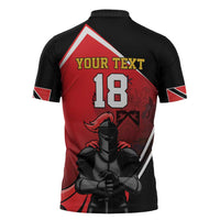 Custom Trinidad and Tobago Cricket Knight Riders Zipper Polo Shirt Go Champion - Wonder Print Shop
