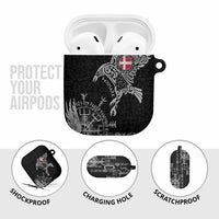Denmark Viking Ravens AirPods Case Vegvisir Runes Pattern - Wonder Print Shop