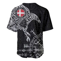 Denmark Viking Ravens Baseball Jersey Vegvisir Runes Pattern - Wonder Print Shop