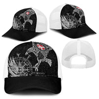 Denmark Viking Ravens Baseball Net Cap Vegvisir Runes Pattern - Wonder Print Shop
