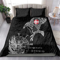 Denmark Viking Ravens Bedding Set Vegvisir Runes Pattern - Wonder Print Shop
