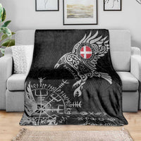 Denmark Viking Ravens Blanket Vegvisir Runes Pattern - Wonder Print Shop
