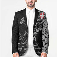 Denmark Viking Ravens Blazer Vegvisir Runes Pattern - Wonder Print Shop