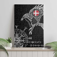 Denmark Viking Ravens Canvas Wall Art Vegvisir Runes Pattern - Wonder Print Shop