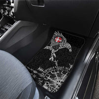 Denmark Viking Ravens Car Mats Vegvisir Runes Pattern - Wonder Print Shop