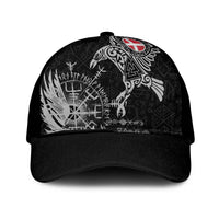 Denmark Viking Ravens Mesh Trucker Cap Vegvisir Runes Pattern - Wonder Print Shop