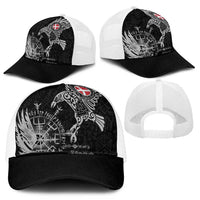 Denmark Viking Ravens Mesh Trucker Cap Vegvisir Runes Pattern - Wonder Print Shop