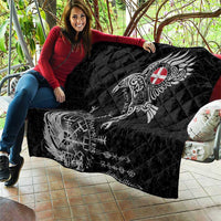 Denmark Viking Ravens Quilt Vegvisir Runes Pattern - Wonder Print Shop