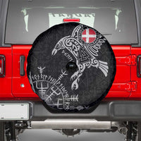 Denmark Viking Ravens Spare Tire Cover Vegvisir Runes Pattern - Wonder Print Shop
