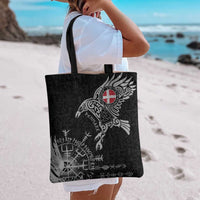 Denmark Viking Ravens Tote Bag Vegvisir Runes Pattern - Wonder Print Shop